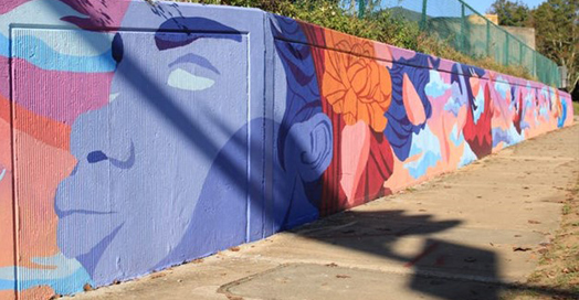 examples of streetside murals - three